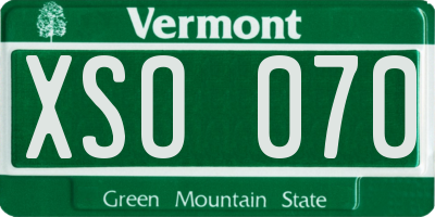 VT license plate XSO070