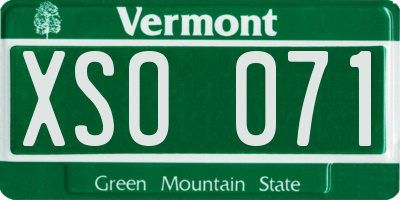 VT license plate XSO071