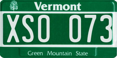 VT license plate XSO073