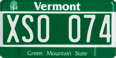 VT license plate XSO074