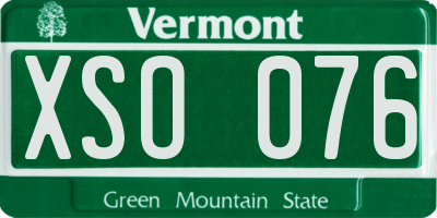 VT license plate XSO076