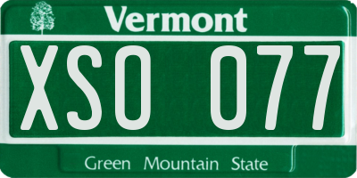 VT license plate XSO077
