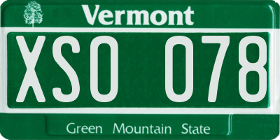 VT license plate XSO078