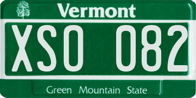 VT license plate XSO082