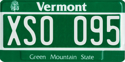 VT license plate XSO095