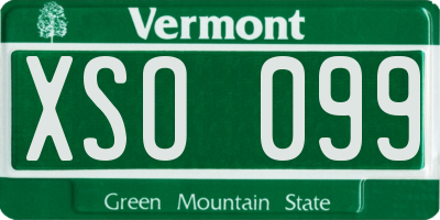 VT license plate XSO099