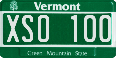 VT license plate XSO100