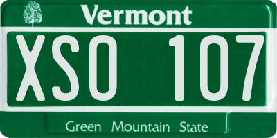 VT license plate XSO107