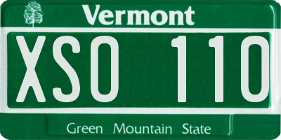 VT license plate XSO110