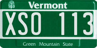 VT license plate XSO113