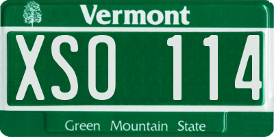 VT license plate XSO114