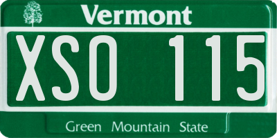 VT license plate XSO115