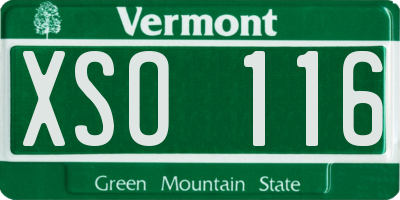 VT license plate XSO116