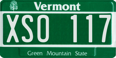 VT license plate XSO117