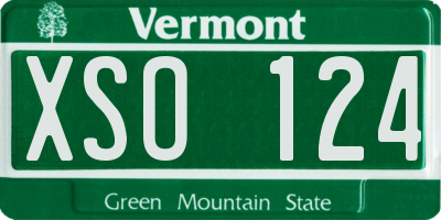 VT license plate XSO124