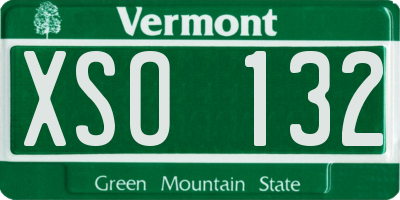 VT license plate XSO132