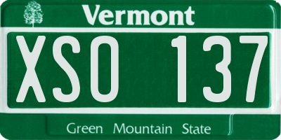 VT license plate XSO137