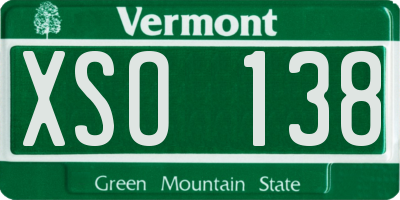 VT license plate XSO138