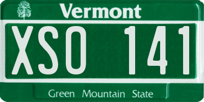VT license plate XSO141