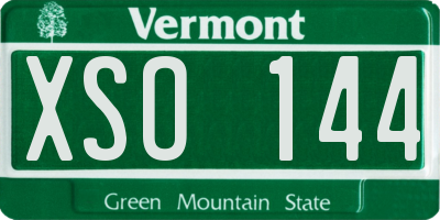 VT license plate XSO144