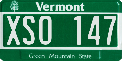 VT license plate XSO147
