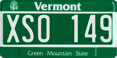 VT license plate XSO149