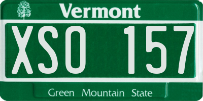 VT license plate XSO157