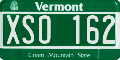 VT license plate XSO162
