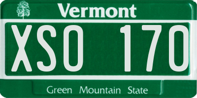 VT license plate XSO170