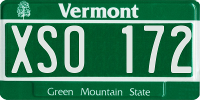VT license plate XSO172