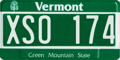 VT license plate XSO174