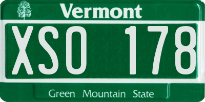 VT license plate XSO178