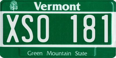 VT license plate XSO181