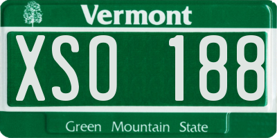 VT license plate XSO188