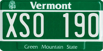 VT license plate XSO190