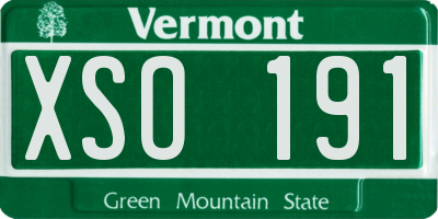 VT license plate XSO191