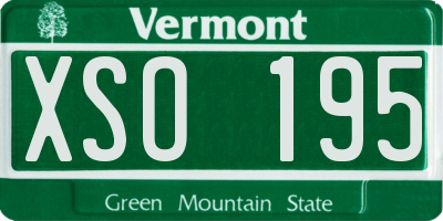 VT license plate XSO195