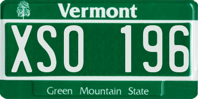 VT license plate XSO196