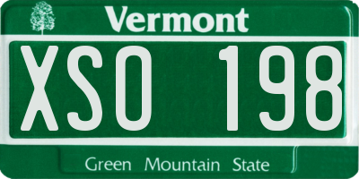 VT license plate XSO198