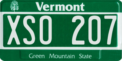 VT license plate XSO207