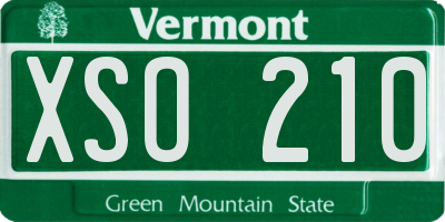 VT license plate XSO210
