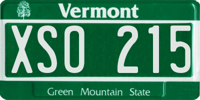 VT license plate XSO215