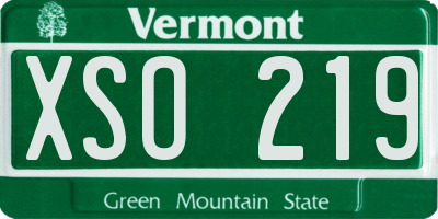 VT license plate XSO219