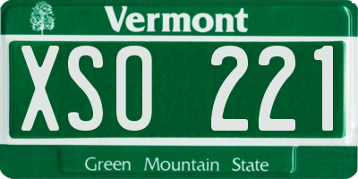 VT license plate XSO221