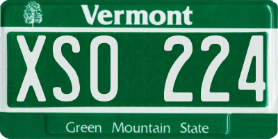 VT license plate XSO224