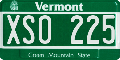 VT license plate XSO225
