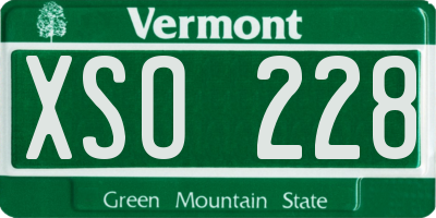 VT license plate XSO228