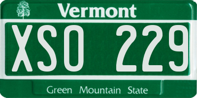 VT license plate XSO229
