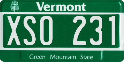 VT license plate XSO231