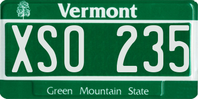 VT license plate XSO235